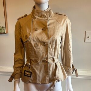 Lucy & Laurel Beige Double-Breasted Trench Coat